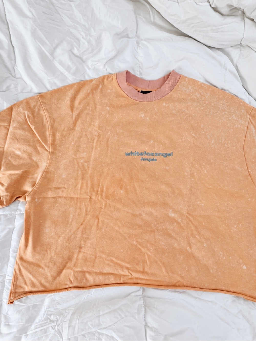 White Fox Boutique Washed Peach Short Sleeve Crewneck Tee
